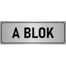 Metal Yönlendirme Levhası, Departman Kapı İsimliği A Blok 7x20 cm Gümüş Renk