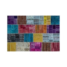 El Dokuması Patchwork Vintage Yün-pamuk Multi Naturel Halı 24857 160 X 230 Cm Çok Renkli