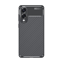 Galaxy Uyumlu S25 Edge Kılıf Karbon Görünümlü Silikon Kamera Korumalı Üstün Koruma Pazarplus Siyah