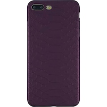 Nettech Apple Uyumlu iPhone 8 Plus Timsah Seri Arka Koruma Kılıf - Bordo Bordo