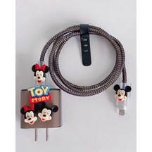Iphone 18w/20w Uyumlu Minnie Va Mickey Şarj Kablosu Ucu Ve Şarj Başlığı Kılıfı