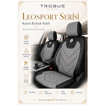 Peugeot 2008 2013 Sonrası Uyumlu Leosport Serisi Gri Siyah Ortopedik Keten Koltuk Kılıfı