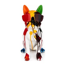 3 Adet Bulldog Köpek Figürü Renkli Polyester Dekoratif Heykelcik 36 Cm Ev Dekoru Masaüstü Biblo Dog Figurine