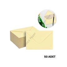 Krem Davetiye Zarfı, Dayanıklı Mat Tebrik Kartı Ve Mektup Zarfı Seti, 50 Adet, 13x18 Cm - 140 Gr