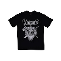 Erkek Siyah Ensiferum Baskılı T-shirt SIYAH