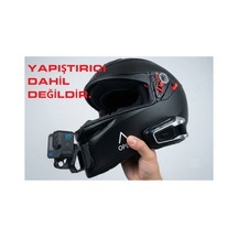 Agv K3 / K5 / Gt Veloce / Corsa R İle Uyumlu Aksiyon Kamera Aparatı - Kask Çene Bağlantı Aparatı Siyah