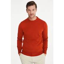 Hatemoğlu Bisiklet Yaka Triko Kazak Kiremit