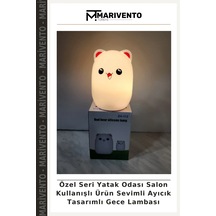 Özel Seri Yatak Odası Salon Kullanışlı Ürün Sevimli Ayıcık Tasarımlı Gece Lambası Çok Renkli