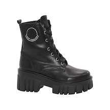 Mergenshoes 3087 Siyah Fermuarlı Bağcıklı Kadın Bot Ayakkabı 001