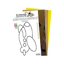 Alüminyum Folyo Kabartma Seti 20x30 Cm Deney Malzemesi 1 Paket Aliminyum Folyo Seti Kabartma Kahverengi