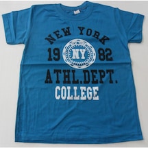 Newyork Baskılı %100 Pamuk Erkek Çocuk Tshirt Çocuk Tişört