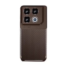 Gt 20 Pro Kılıf Auto Focus Karbon Kapak - Kahverengi