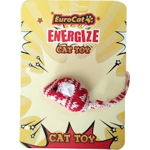 Eurocat Kedi Oyuncağı Kırmızı Beyaz Örme Fare N106