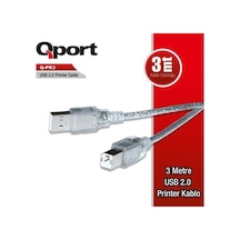 Qport Q-Pr3 Usb Yazıcı 2.0 3M Printer Kablo