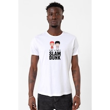 Slam Dunk First Slam Dunk Beyaz Erkek Bisikletyaka Tshirt Çok Renkli