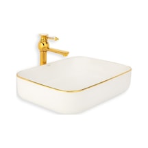 Eva Banyo Lena E-4619A Tezgah Üstü Porselen Lavabo