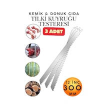 3 Adet 30 Cm 12 İnç Tilki Kuyruğu Testere Et Kemik Testeresi Bıçağı Paslanmaz Çelik Donuk Gıda Buz Ahşap Ağaç Bambu Kesme Testeresi Ucu 300 Mm Kasap Testeresi Kurbanlık Bıçağı Panter Testere