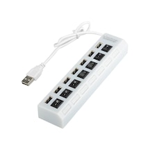 Usb Hub 7 Port Usb Çoklayıcı On/Off Switch Işıklı Beyaz Çoğaltıcı