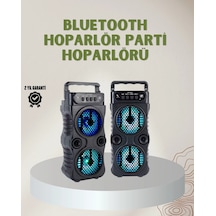 1200 Mah Şarjlı Led Işıklı Bluetooth Hoparlör - Fm Radyolu, Hafıza Kart Destekli