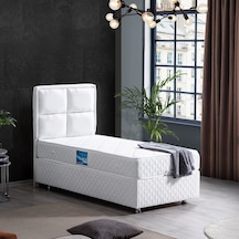 Setaymobilya Baza, Grand Tek Kişilik Beyaz Baza + Başlık+ Orthosoft Yatak