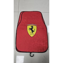 Ferrari Desen Kaymaz Taban Dekoratif Oto Halı Paspas Üniversal Yıkanabilir Her Araca Uyumlu