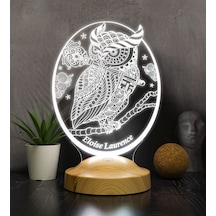 Baykuş Kişiye Özel Led Lamba, Baykuş Tasarımlı 3D Gece Lambası