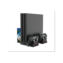 Ps4 Fanlı Şarj Standı - Soğutma Ve Oyun Diski Düzeni Slim/pro Uyumlu