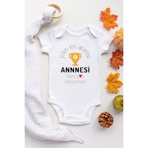 Babylimon Unisex Bebek Beyaz Yılın En Acemi Annesi Desenli Kısa Kol Body Beyaz - 101516050 Beyaz