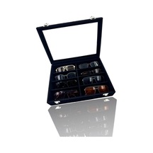Richbox 8'li Gözlük Kutusu ALCANTARA Siyah