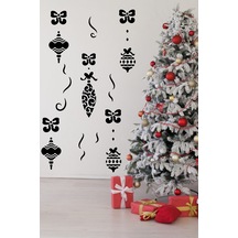 Yılbaşı Happy New Year Sticker Çıkartma Süsü Yeni Yıl Süsü Parti Cam Süsü Noel Ağacı Kar Tanesi-8 Renkli