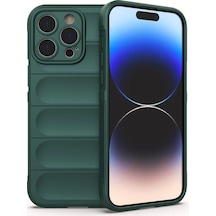 Apple Uyumlu iPhone 16 Pro Max Kılıf Optimum Lens Çerçeveli Silikon Kapak Koyu Yeşil