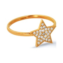 Kuyumcudukkani Elişi Yıldız Şekilli Taşlı Yüzük-10328-r-w Rose Gold