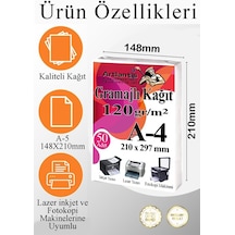 A4 Gramajlı Fotokopi Kağıdı 250 Adet 120 Gr Sertifika Kağıdı Kalın Kağıt Baskı Tüm Yazıcılara Uyumlu 21x29.7cm Ofis Büro