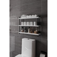 İnci Klozet Arkası Banyo Düzenleyici, Klozet Üstü Raf 60 Cm Beyaz