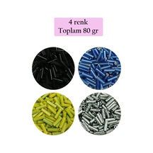 Uzun Boru Kesme Boncuk Çap 2mm Uzunluk 10 Mm - 4 Renk - Toplam 80 Gram - Bnc430