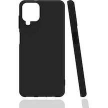 Samsung Uyumlu Galaxy A12 Kılıf Esnek Ve Hafif Yapılı Soft Touch Premium Silikon Kapak Ryc/biye Siyah