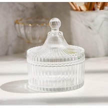 Bev Kitchen Kesme Kapaklı Cam Şekerlik Şeffaf Çok Renkli