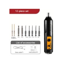 Honeybeeshop 12 Adet Kablosuz Elektrikli Tornavida Seti 3 6v Şarjlı Matkap Usb Şarj Lityum Pil Ev Onarım Aksesuarlar Dahil