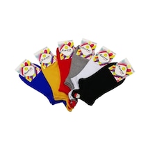 Bonbonetti Kadin 6 Li Renkli Emoji Figürlü Nakişli Patik Çorap Çok Renkli