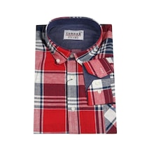Erkek Büyük Beden Slim Fit Turhan Mevsimlik Uzun Kol Gömlek Kırmızı