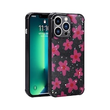 Zore İphone 11 Pro Uyumlu Simli Desenli Kamera Korumalı Parlak Ogaa Popy Kılıf-çiçek Çiçek
