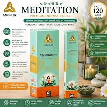 Mahur Meditation Tütsü 120 Adet 6 Kutu X 20 Çubuk, Premium Kokulu Çubuk Tütsü, Meditasyon Yoga Ev Ve Ofis İçin Ortam K