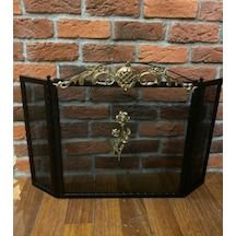 Gül Desenli Şömine Siperlik . Şömine Aksesuarları