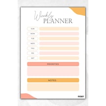 Haftalık Planlayıcı - A5 Ebat Yapılacaklar - 50 Yaprak - Weekly Planner Diğer