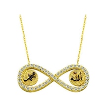 Bilezikhane Kolye Allah Muhammed Sonsuzluk 3,26 Gram 14 Ayar Altın