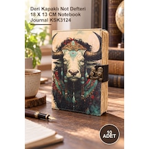 Arı 10 Adet Deri Defter Deri Kapaklı Not Defteri 18 X 13 Cm Notebook Journal Ksk3124 Sarı