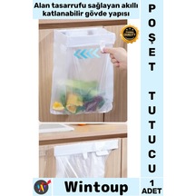 Poşettutucu Mutfak Dolap İçi Pratik Askı Kendinden Yapışkanlı Katlanabilir Çöp Poşeti Tutucu Aparat