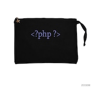 Zepplin Giyim Php Tags Siyah Clutch Astarlı Cüzdan / El Çantası Siyah