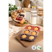 Porsima 30010-2 Silikon 6lı Muffin Kalıbı Papatya Kek Kalıbı Kalıbı 17 26cm Çok Renkli