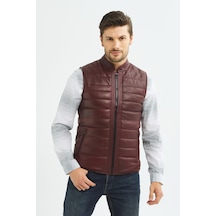 İkbal Thomas Bordo Hakiki Deri Yelek Erkek 001